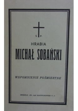 Hrabia Michał Sobański wspomnienie pośmiertne , około 1950 r.