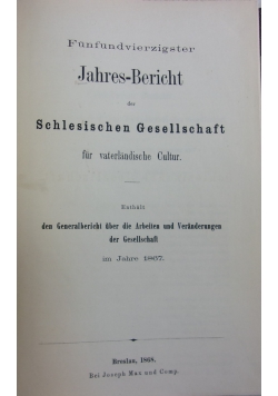 Funfundvierzigster Jahres-Bericht, 1868 r.