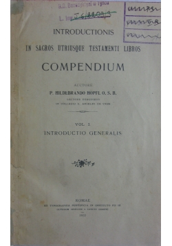 Introductionis in sagros utriusque testamenti libros compedium, 1922 r.