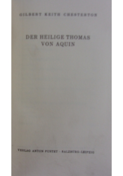 Der Heilige Thomas Von Aquin