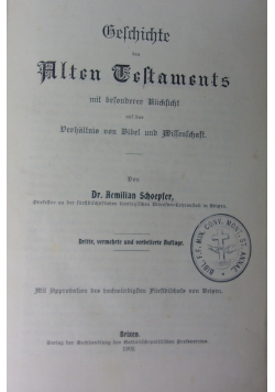 Geschichte des Alten Testamentes, 1902r.