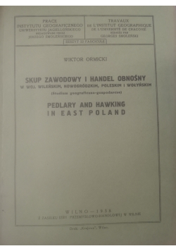 Skup zawodowy i handel obnośny, 1938 r.