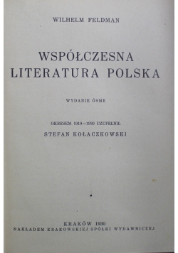 Współczesna Literatura Polska 1930 r