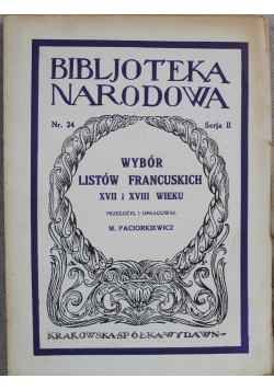 Wybór listów francuskich XVII i XVIII wieku 1923 r.