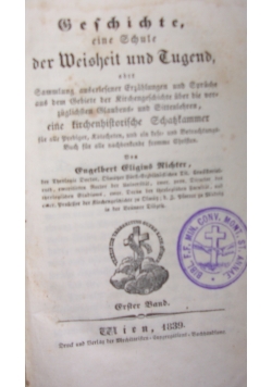 Geschichte, eine Schule der weischeit und Tugeud, 1839r.
