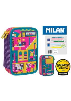 Piórnik MILAN 3-poziomowy z wyposażeniem UNDERGROUND róż