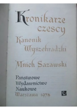 Kronikarze Czescy kanonik wyszehradzki