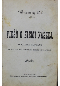 Pieśń o ziemi naszej, 1902 r.