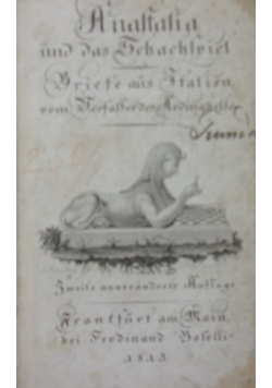 Anastasia und das Schachspiel .Brief aus Italien ,Tom I i II ,1815 r.