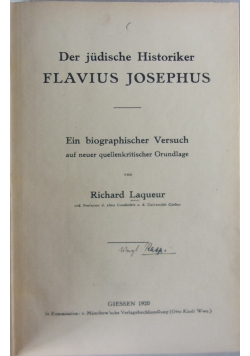 Der judische Historiker Flavius Josephus,1920r.