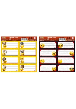 Nalepki na zeszyty Emoji 50 sztuk mix