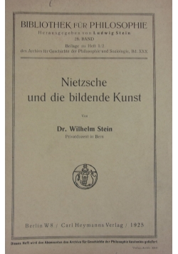 Nietzsche und die bildende Kunst, 1925 r.