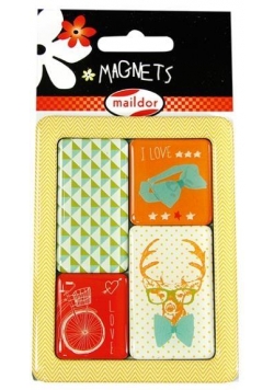 Magnesy zestaw 4 szt Hipster MAILDOR