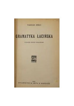 Gramatyka łacińka, 1925 r.