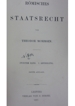 Romisches staatsrecht, 1887r.