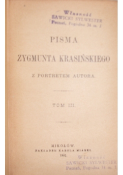 Pisma Zygmunta Krasińskiego, Tom III