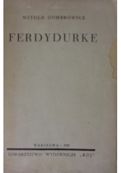 Ferdydurke, 1938r., I wydanie