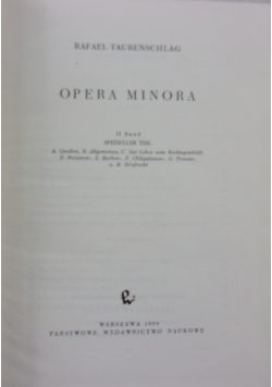 Opera Minora II