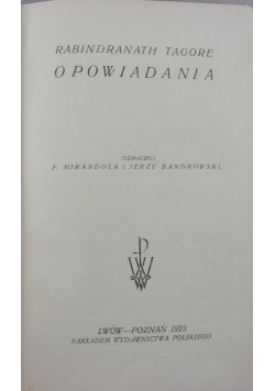 Opowiadania, 1923r