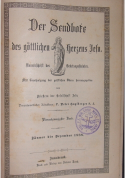 Der Sendhore dea gottlichen Herzens, 1888r.