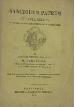 Sanctorum Patrum X, 1870 r.