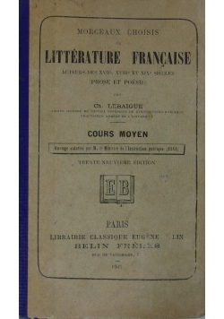 Litterature Francaise, 1905
