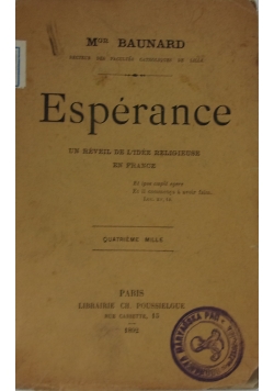 Esperance, 1892 r.