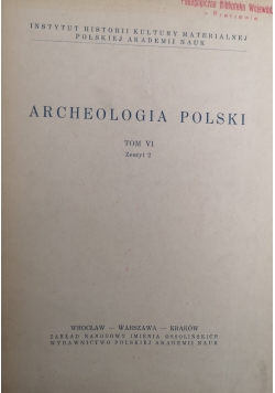 Archeologia Polski Tom VI Zeszyt 2