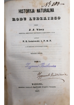 Historyja naturalna rodu ludzkiego Tom I 1857 r.