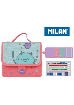 Multipiórnik Milan z 2 piórnikami Mimo różowy