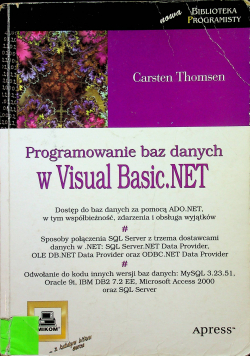 Programowanie baz danych w Visual Basic NET