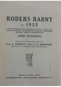 Kodeks karny, 1932 r.