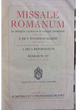 Missale Romanum ex decreto sacrosancti Concilii tridentini, 1941 r.