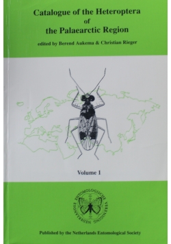 Catalogue of the Heteroptera of the Palaearctic Region Volume 1
