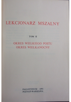Lekcjonarz mszalny tom II