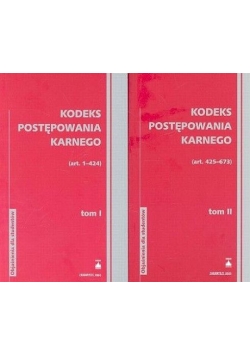 Kodeks postępowania karnego, tom 1 i 2