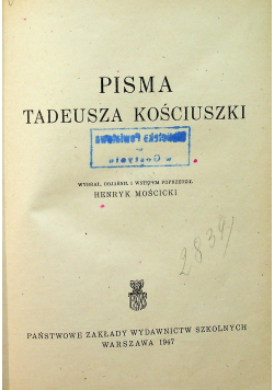 Pisma Tadeusza Kościuszki 1947 r.