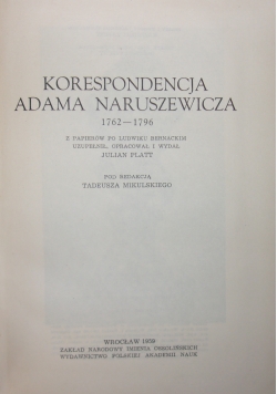 Korespondencja Adama Naruszewicza