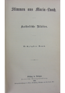 Stimmen aus Marian- Laach, 60 Band, 1901r.