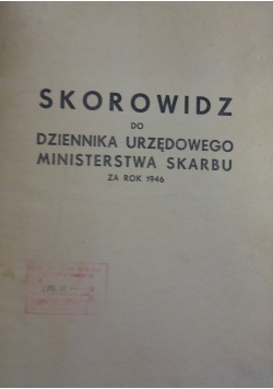 Skorowidz do dziennika urzędowego ministra skarbu za rok 1946