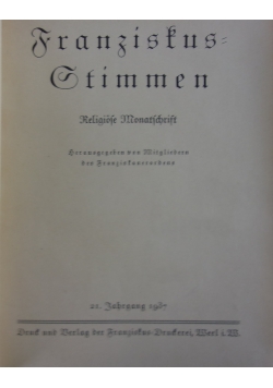 Franziskus Stimmen, 1937 r.