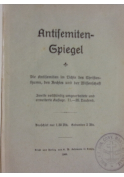 Antisemiten- Spiegel, 1900r.