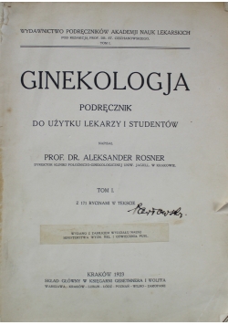 Ginekologja Podręcznik 1923 r
