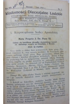 Wiadomości diecezjalne Łódzkie, 1934 r.