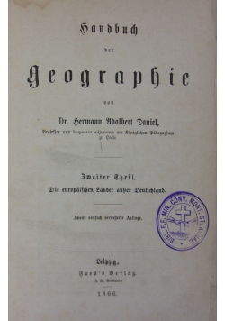 Handbuch der Geographie, 1866 r.