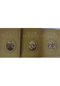 Klub Pickwicka. Zestaw 3 książek, ok 1949 r.
