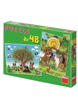 Puzzle 2x48 Lato z Krecikiem DINO
