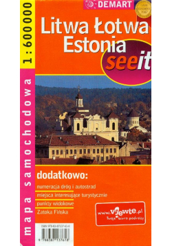 Litwa Łotwa Estonia mapa samochodowa