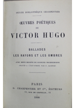 Oeuvres poetioues Victor Hugo Ballades 1890 r.
