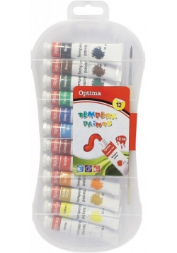 Farby tempera 12 kolorów OPTIMA